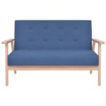 Ensemble de canapé 2 pcs Tissu bleu – Image 5