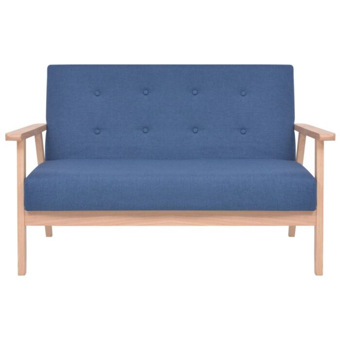 Ensemble de canapé 3 pcs Tissu bleu – Image 5