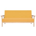 Ensemble de canapé 2 pcs Tissu jaune – Image 3