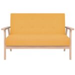 Ensemble de canapé 2 pcs Tissu jaune – Image 5