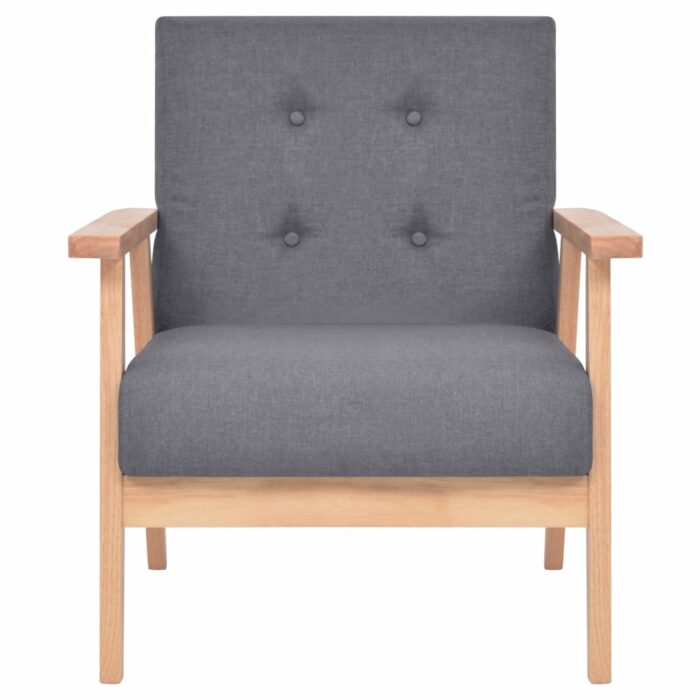 Jeu de canapé 2 pcs Tissu Gris foncé – Image 5