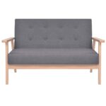 Ensemble de canapés 2 pcs Tissu Gris foncé – Image 5