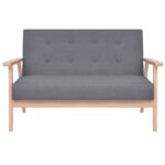 Ensemble de canapés 3 pcs Tissu Gris foncé – Image 5