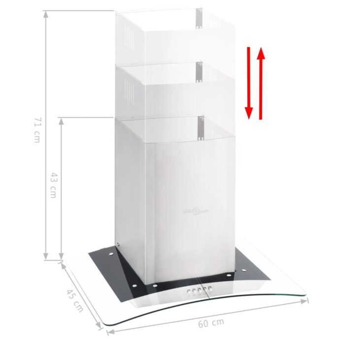Hotte murale 60 cm Acier inoxydable 756 m³/h LED – Image 2