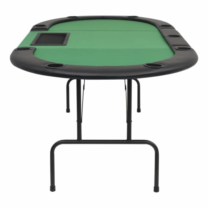 Table de poker pliable pour 9 joueurs 3 plis Ovale Vert – Image 2