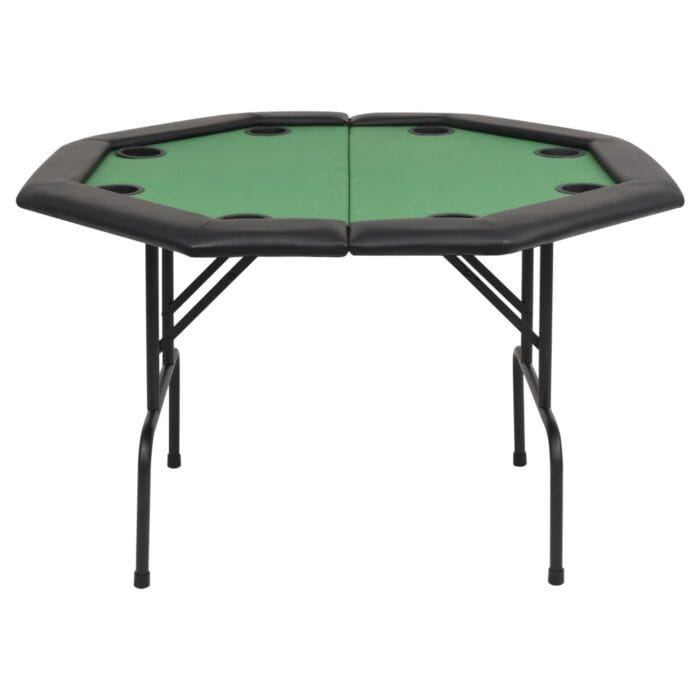 Table de poker pliable pour 8 joueurs 2 plis Octogonale Vert – Image 2