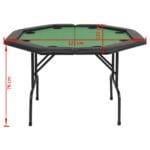 Table de poker pliable pour 8 joueurs 2 plis Octogonale Vert – Image 4