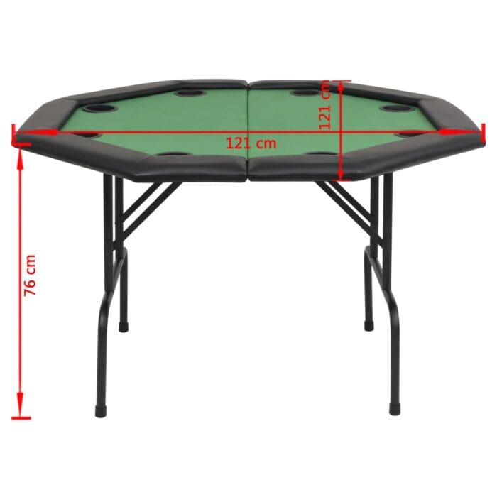 Table de poker pliable pour 8 joueurs 2 plis Octogonale Vert – Image 4