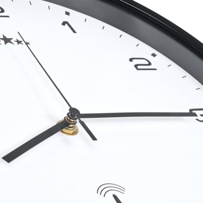 Horloge murale radioguidée Mouvement à quartz 31 cm Blanc/noir – Image 4
