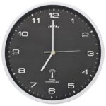 Horloge murale radioguidée avec mouvement à quartz 31 cm Noir – Image 2