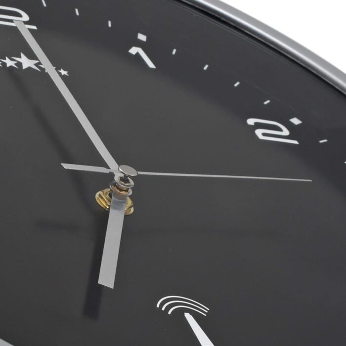 Horloge murale radioguidée avec mouvement à quartz 31 cm Noir – Image 4