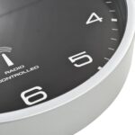 Horloge murale radioguidée avec mouvement à quartz 31 cm Noir – Image 5