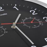 Horloge murale à quartz Hygromètre et thermomètre 30 cm Noir – Image 3