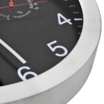 Horloge murale à quartz Hygromètre et thermomètre 30 cm Noir – Image 4