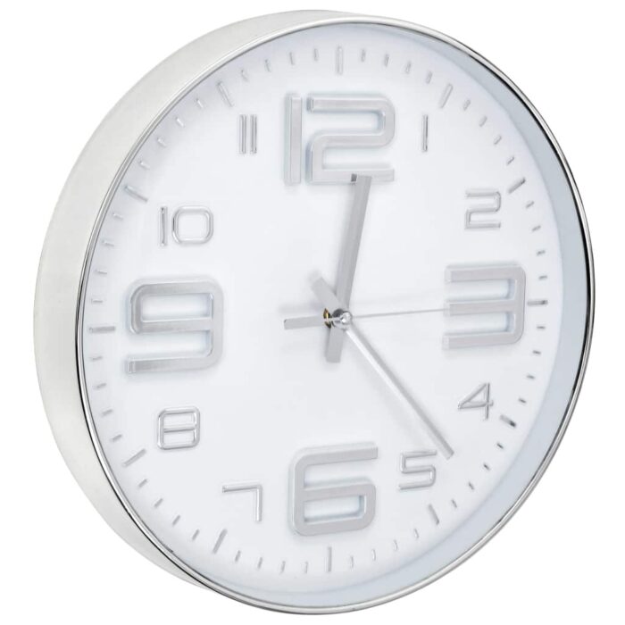 Horloge murale 30 cm Argenté – Image 2