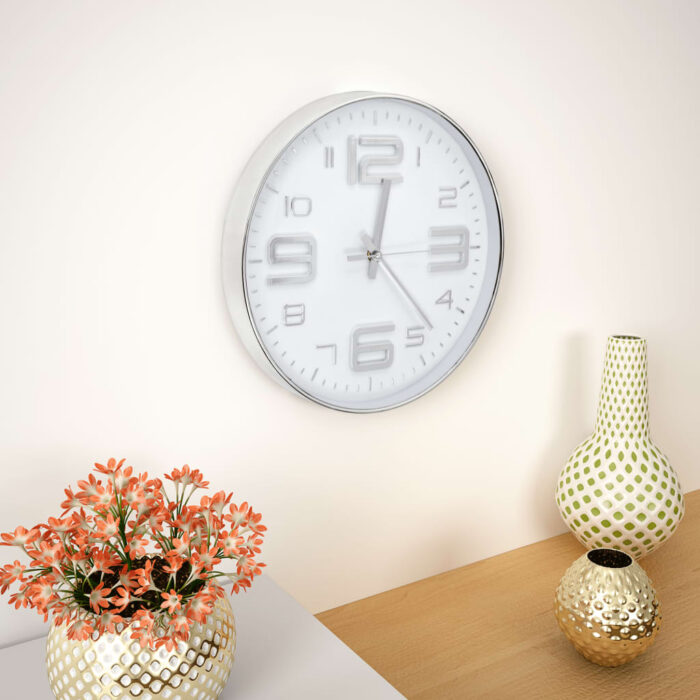 Horloge murale 30 cm Argenté – Image 1