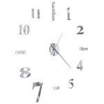 Horloge murale 3D Design moderne 100 cm XXL Argenté – Image 3