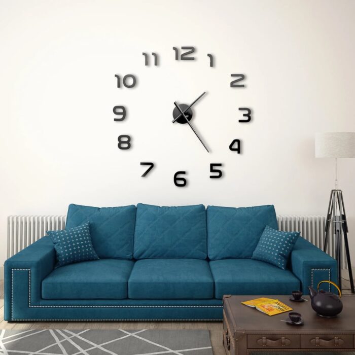 Horloge murale 3D Design moderne 100 cm XXL Noir – Image 1