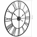 Horloge murale vintage avec mouvement à quartz Métal 80 cm XXL – Image 5