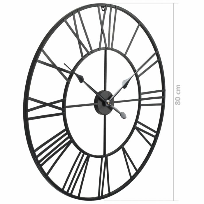Horloge murale vintage avec mouvement à quartz Métal 80 cm XXL – Image 5