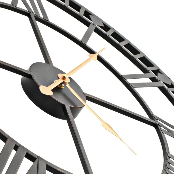 Horloge murale vintage avec mouvement à quartz Métal 60 cm XXL – Image 3