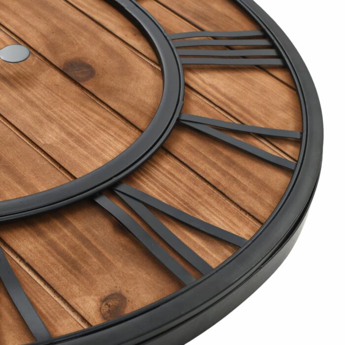 Horloge murale vintage à quartz Bois et métal 60 cm XXL – Image 4