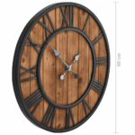 Horloge murale vintage à quartz Bois et métal 60 cm XXL – Image 5