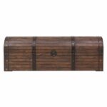 Coffre de rangement Bois massif style vintage 120x30x40 cm – Image 4