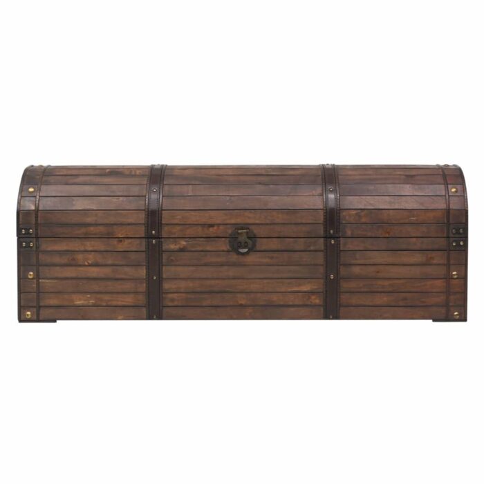 Coffre de rangement Bois massif style vintage 120x30x40 cm – Image 4