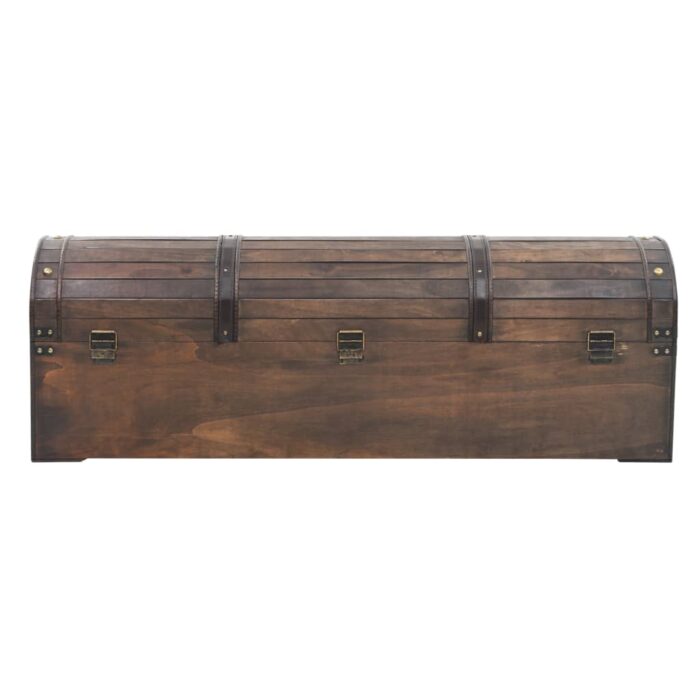 Coffre de rangement Bois massif style vintage 120x30x40 cm – Image 6