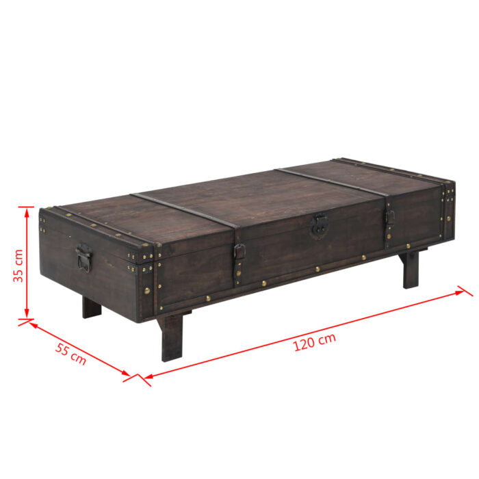 Table basse contreplaqué style vintage 120x55x35 cm – Image 7