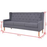 Ensemble de canapés 2 pcs tissu gris – Image 10