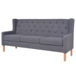 Ensemble de canapés 2 pcs tissu gris – Image 2