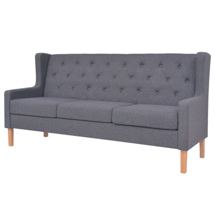 Ensemble de canapés 2 pcs tissu gris – Image 2