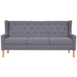 Ensemble de canapés 2 pcs tissu gris – Image 3