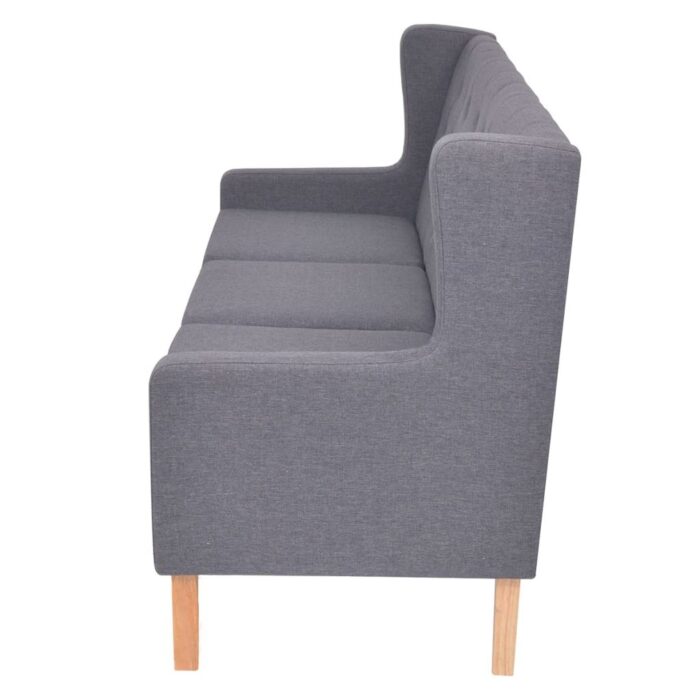 Ensemble de canapés 2 pcs tissu gris – Image 4