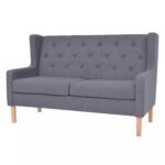 Ensemble de canapés 2 pcs tissu gris – Image 5