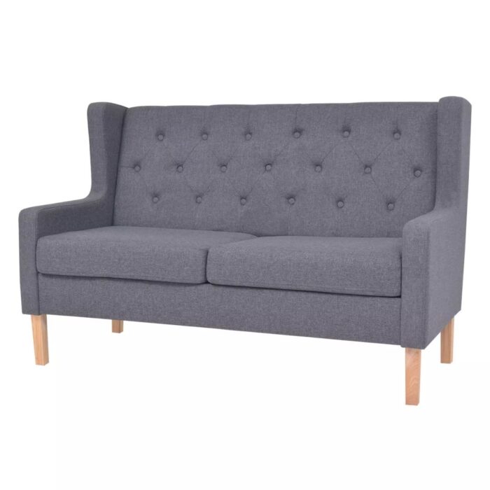 Ensemble de canapés 2 pcs tissu gris – Image 5
