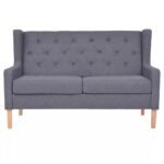 Ensemble de canapés 2 pcs tissu gris – Image 6