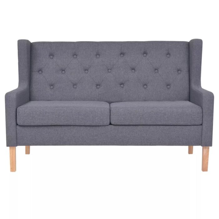 Ensemble de canapés 2 pcs tissu gris – Image 6