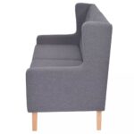 Ensemble de canapés 2 pcs tissu gris – Image 7