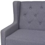 Ensemble de canapés 2 pcs tissu gris – Image 8
