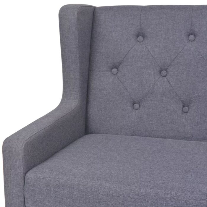 Ensemble de canapés 2 pcs tissu gris – Image 8