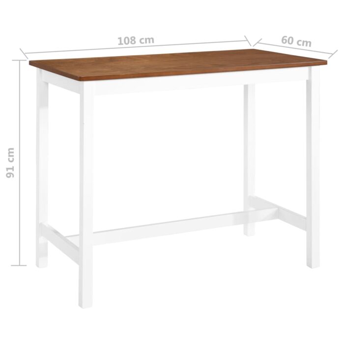 Table de bar Bois massif 108x60x91 cm – Image 4