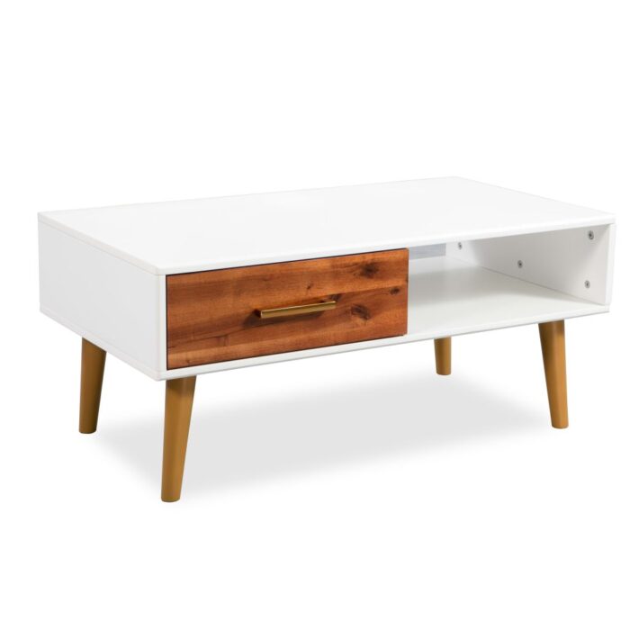 Table basse Bois d'acacia massif 90x50x40 cm – Image 2