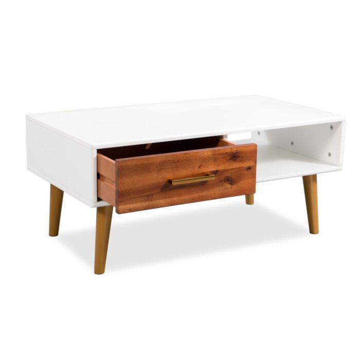 Table basse Bois d'acacia massif 90x50x40 cm – Image 3