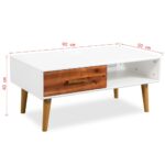 Table basse Bois d'acacia massif 90x50x40 cm – Image 7