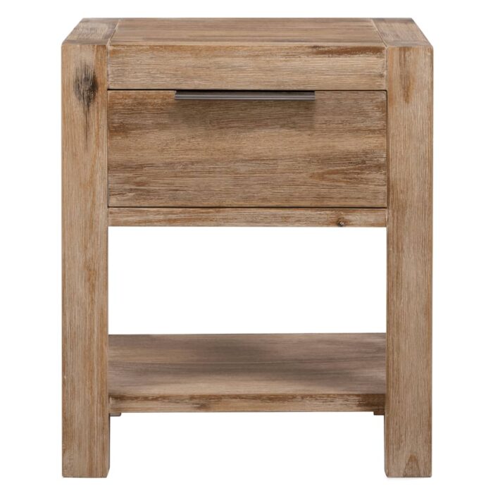 Table de chevet avec tiroir 40x30x48 cm Bois d'acacia solide – Image 2
