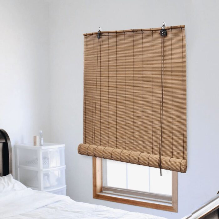 Store roulant en bambou 150x160 cm Marron – Image 1