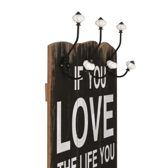 Porte-manteau mural avec 6 crochets 120 x 40 cm LOVE LIVE – Image 2